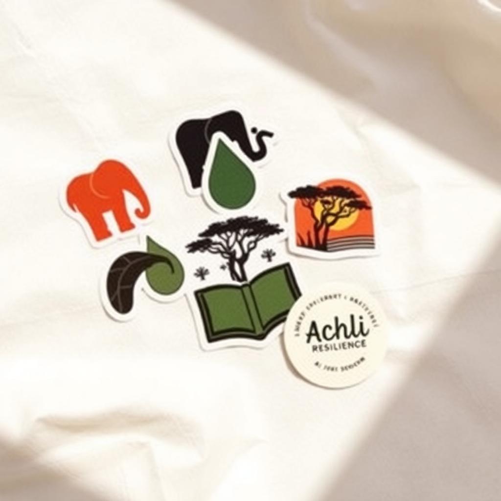 Awareness Sticker Pack — Flat lay — five awareness stickers on cream linen.