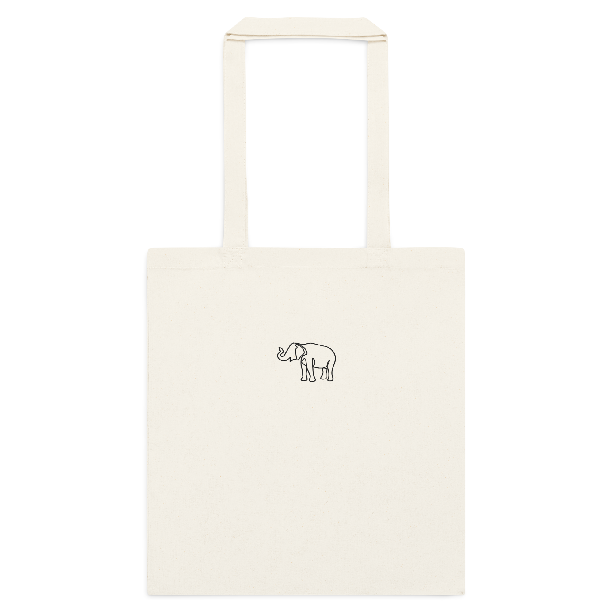 Elephant Tote — Natural — Natural canvas tote — elephant emblem front.