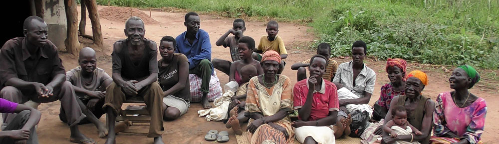 Community members gathered together in Northern Uganda